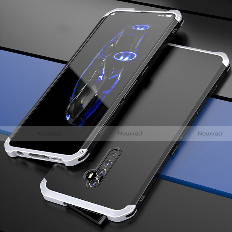 Luxury Aluminum Metal Cover Case for Oppo Reno2 Silver