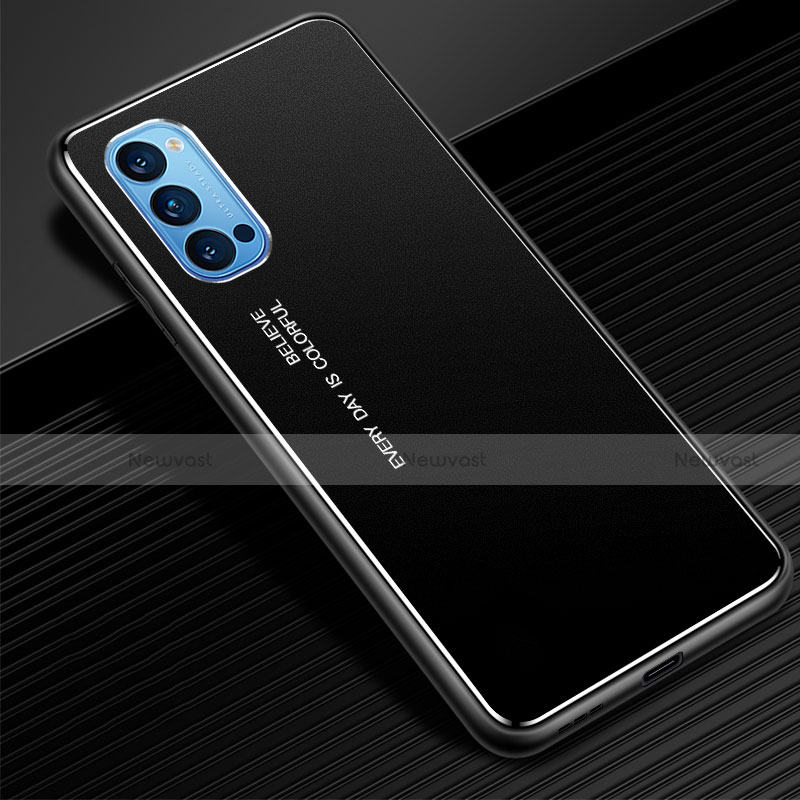 Luxury Aluminum Metal Cover Case for Oppo Reno4 5G Black