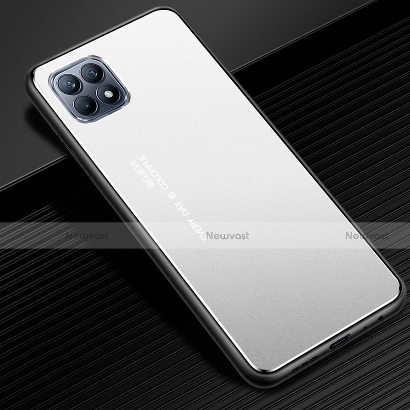 Luxury Aluminum Metal Cover Case for Oppo Reno4 SE 5G Silver