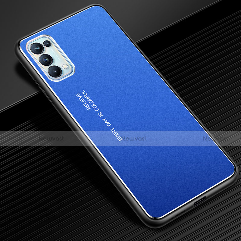 Luxury Aluminum Metal Cover Case for Oppo Reno5 5G Blue