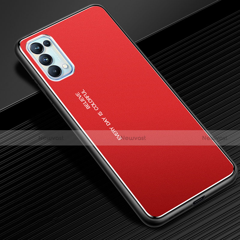 Luxury Aluminum Metal Cover Case for Oppo Reno5 Pro 5G Red