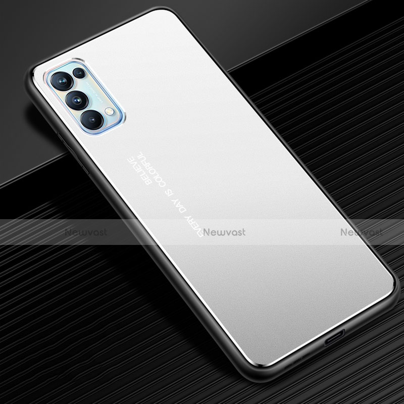 Luxury Aluminum Metal Cover Case for Oppo Reno5 Pro 5G Silver