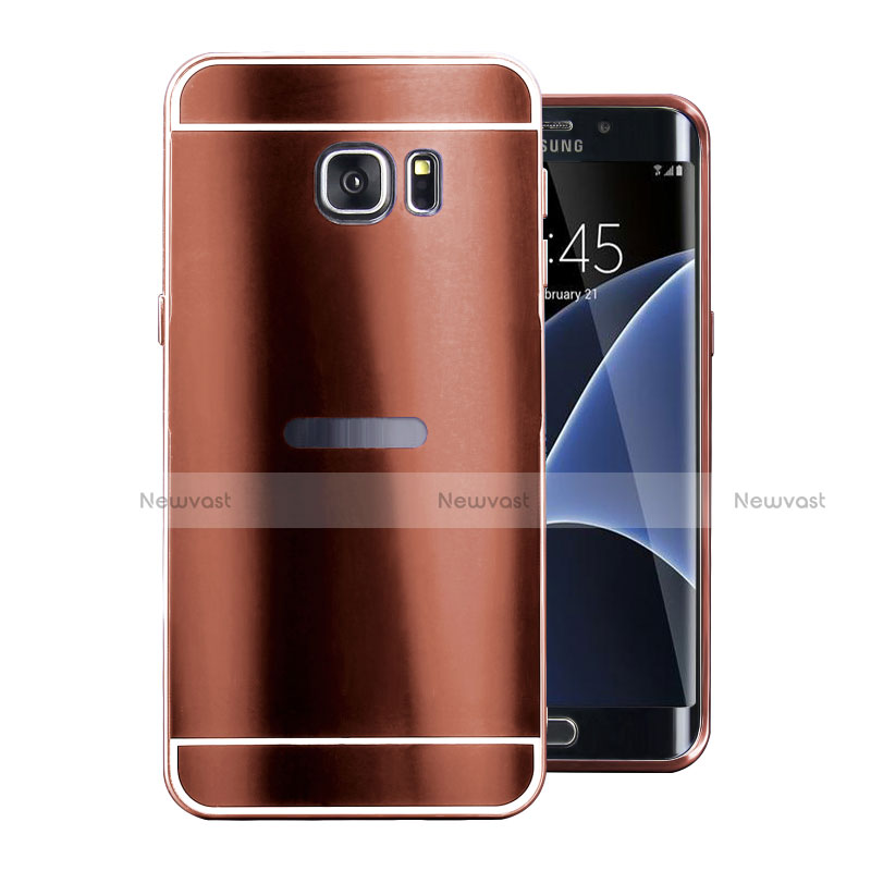 Luxury Aluminum Metal Cover Case for Samsung Galaxy S7 Edge G935F Brown