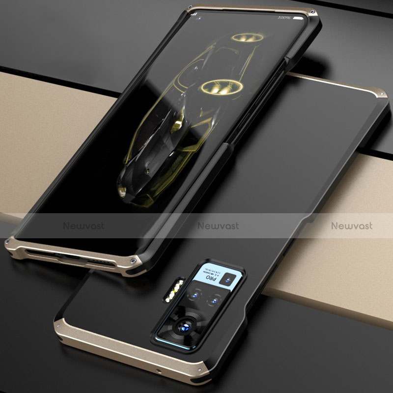 Luxury Aluminum Metal Cover Case for Vivo X50 Pro 5G Gold and Black