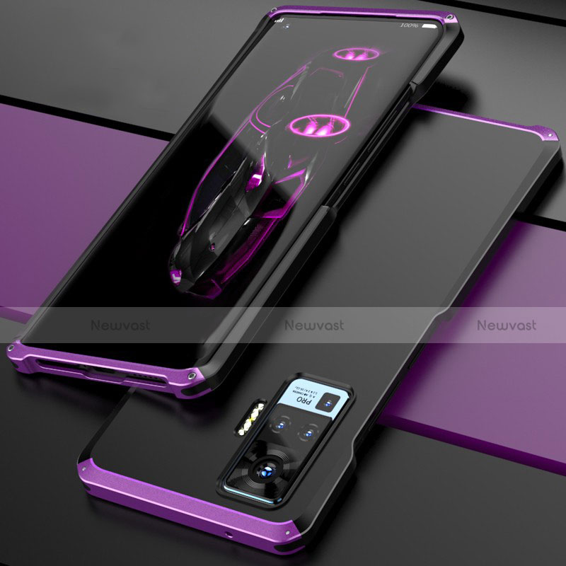 Luxury Aluminum Metal Cover Case for Vivo X51 5G Purple