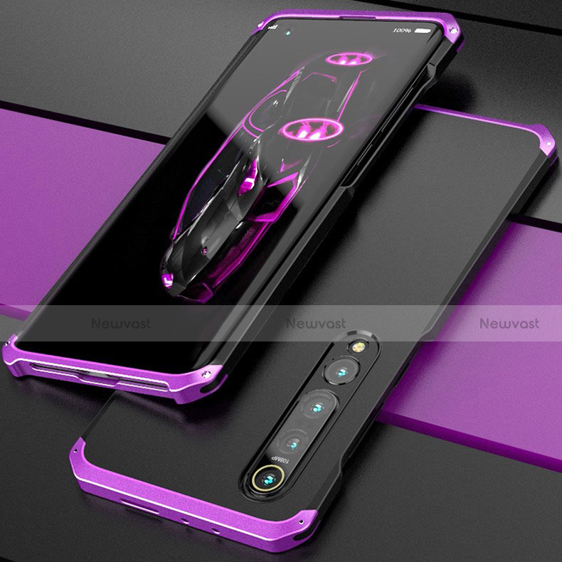 Luxury Aluminum Metal Cover Case for Xiaomi Mi 10 Purple and Blue