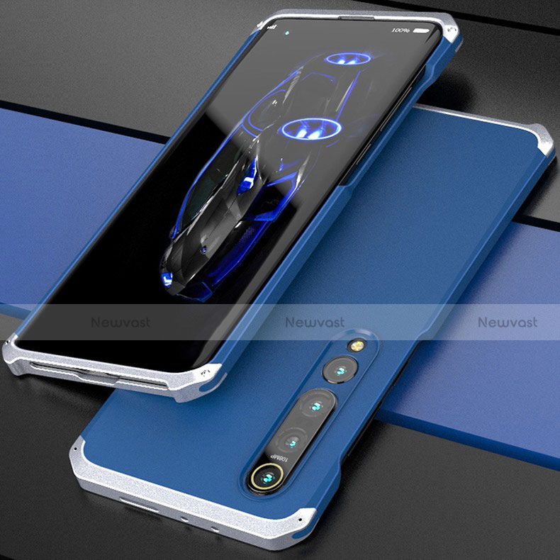 Luxury Aluminum Metal Cover Case for Xiaomi Mi 10 Silver and Blue