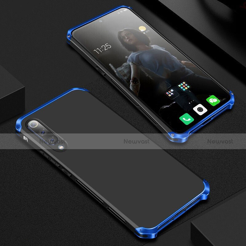 Luxury Aluminum Metal Cover Case for Xiaomi Mi 9 Lite Blue and Black