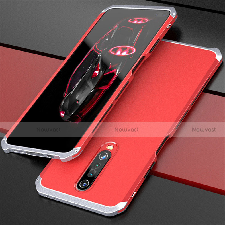 Luxury Aluminum Metal Cover Case for Xiaomi Poco X2 Silver and Red