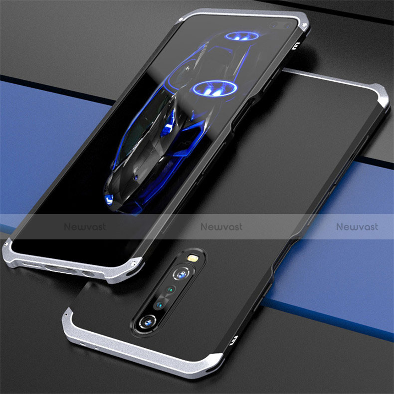 Luxury Aluminum Metal Cover Case for Xiaomi Redmi K30 4G Silver and Black