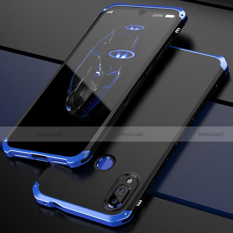 Luxury Aluminum Metal Cover Case for Xiaomi Redmi Note 7 Pro Blue and Black