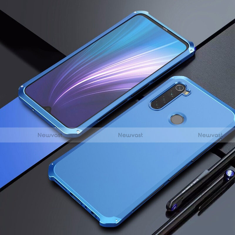 Luxury Aluminum Metal Cover Case for Xiaomi Redmi Note 8 Blue