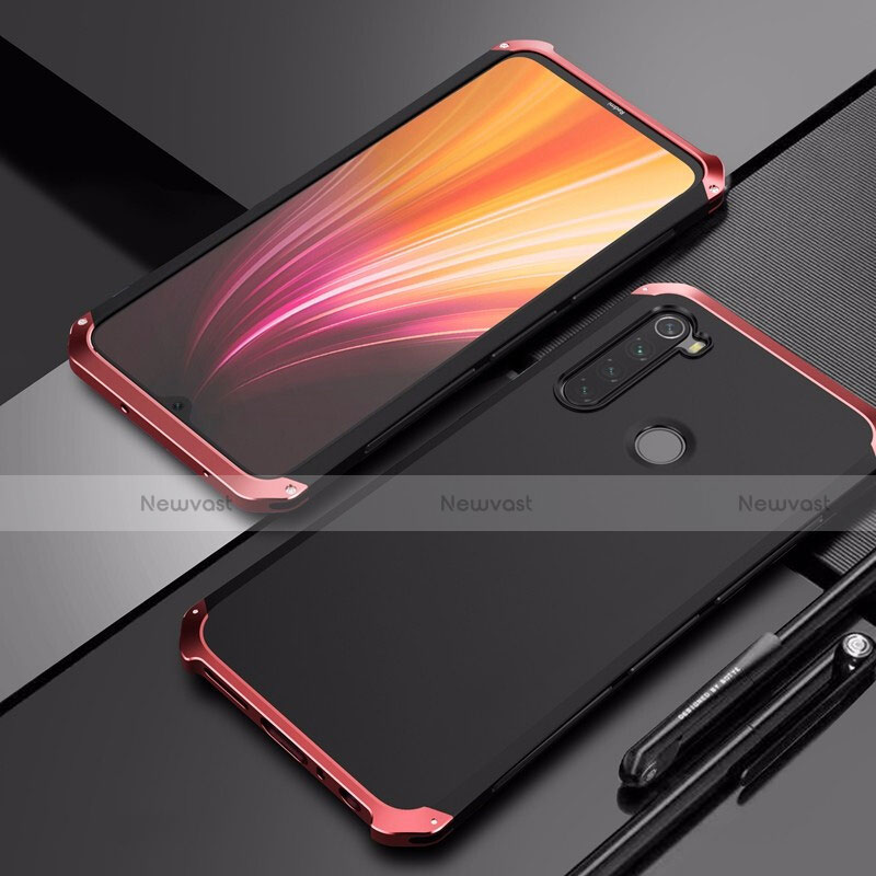 Luxury Aluminum Metal Cover Case for Xiaomi Redmi Note 8 Red and Black