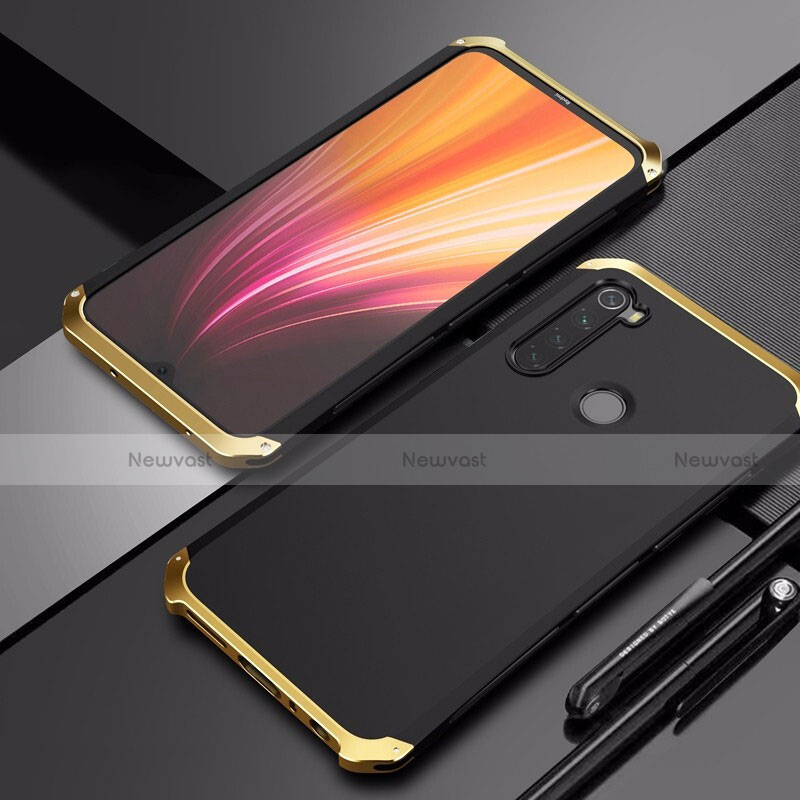 Luxury Aluminum Metal Cover Case for Xiaomi Redmi Note 8T Gold and Black