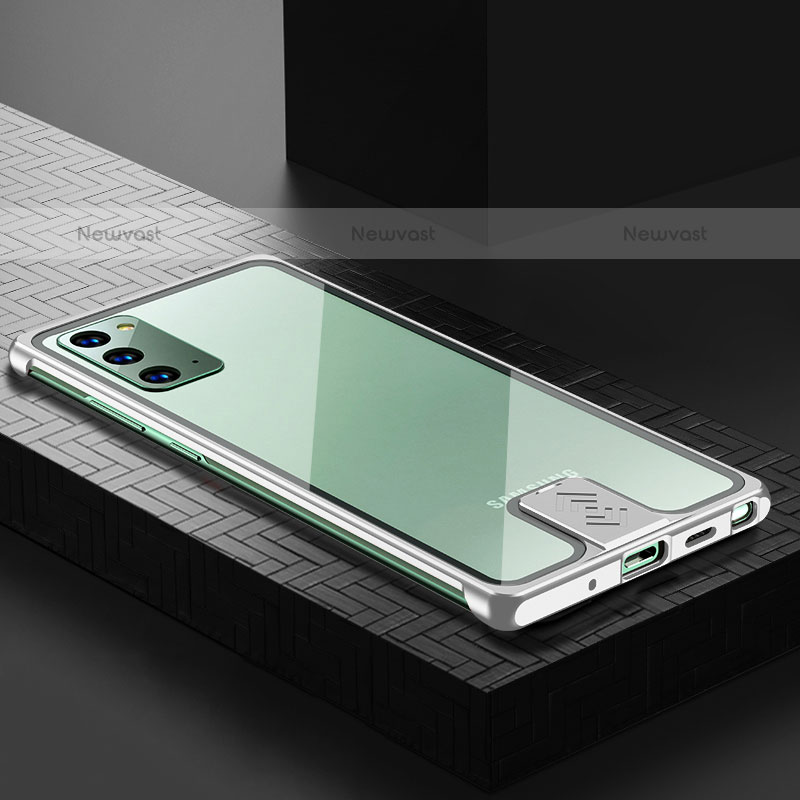 Luxury Aluminum Metal Cover Case LK1 for Samsung Galaxy Note 20 5G Silver