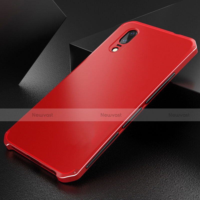 Luxury Aluminum Metal Cover Case M01 for Huawei P20 Red