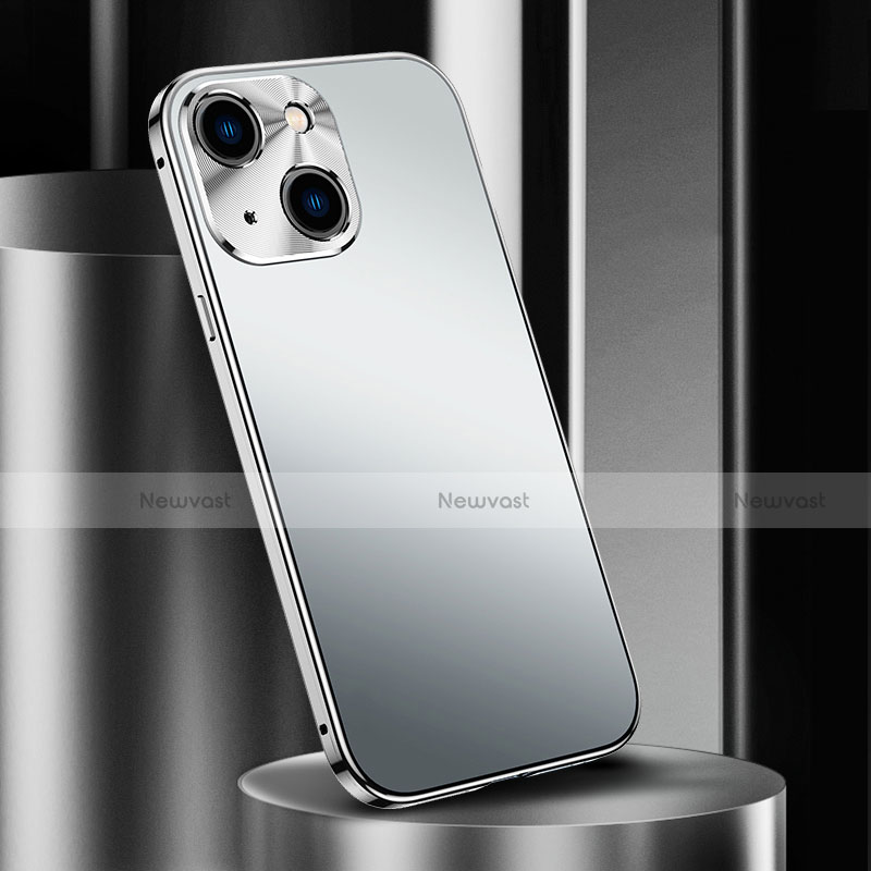 Luxury Aluminum Metal Cover Case M02 for Apple iPhone 13 Silver