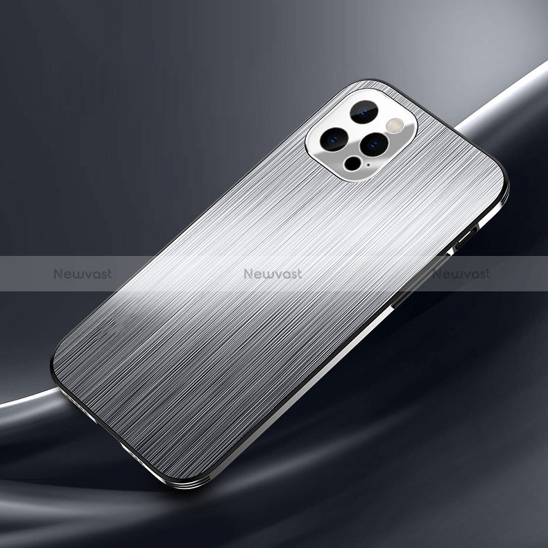 Luxury Aluminum Metal Cover Case M02 for Apple iPhone 14 Pro Silver