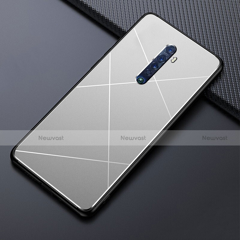 Luxury Aluminum Metal Cover Case M02 for Oppo Reno2 Silver