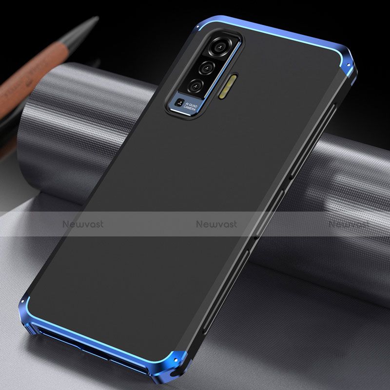 Luxury Aluminum Metal Cover Case M03 for Vivo X50 5G Blue and Black