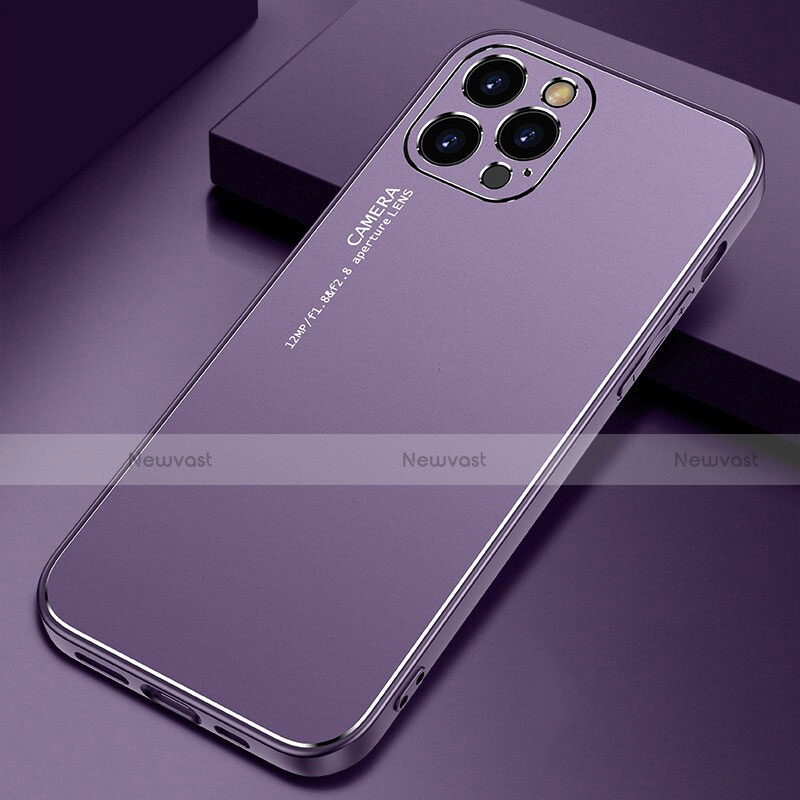 Luxury Aluminum Metal Cover Case M04 for Apple iPhone 13 Pro Max Purple