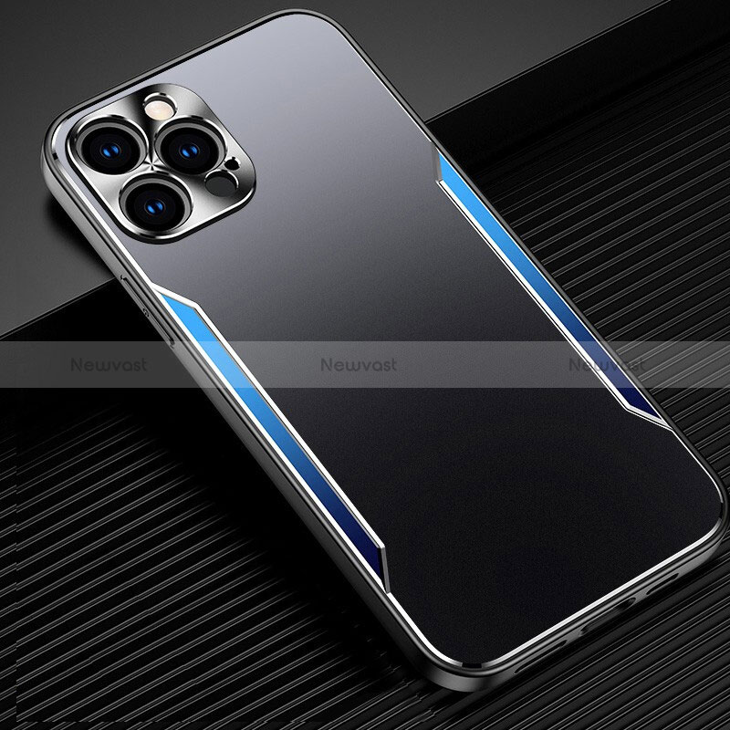 Luxury Aluminum Metal Cover Case M05 for Apple iPhone 14 Pro Blue