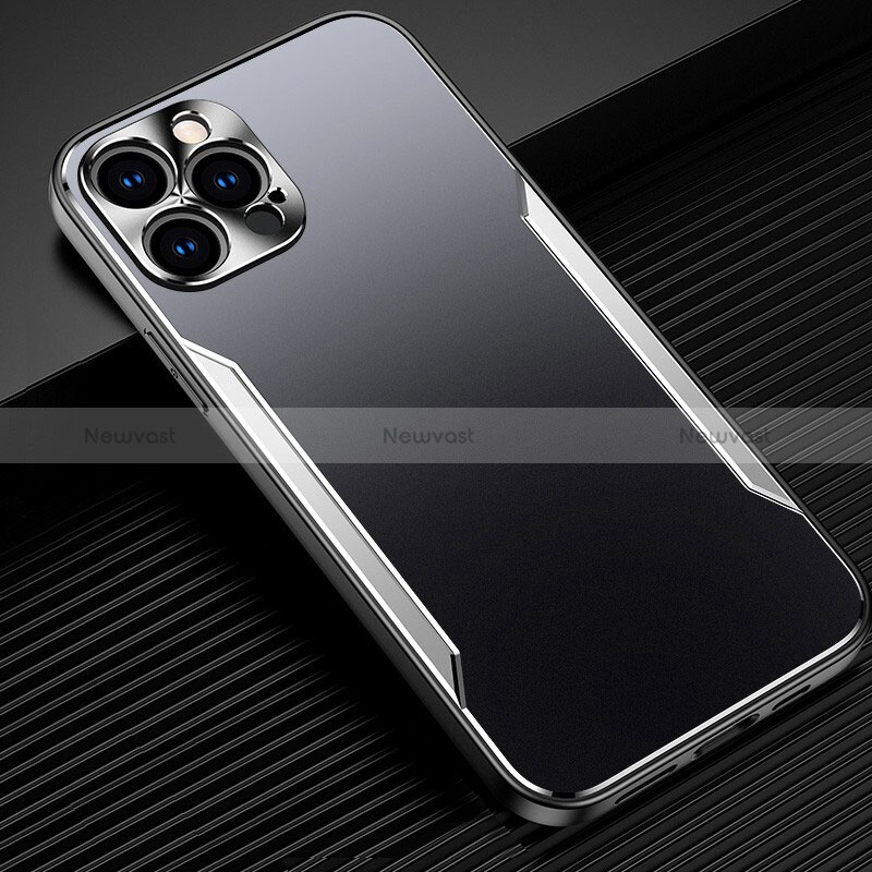 Luxury Aluminum Metal Cover Case M05 for Apple iPhone 14 Pro Silver