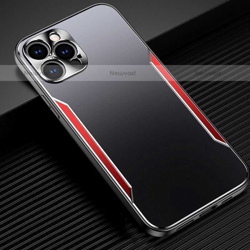 Luxury Aluminum Metal Cover Case M05 for Apple iPhone 15 Pro Max Red