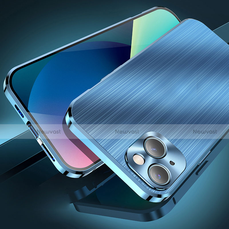 Luxury Aluminum Metal Cover Case M06 for Apple iPhone 13 Blue