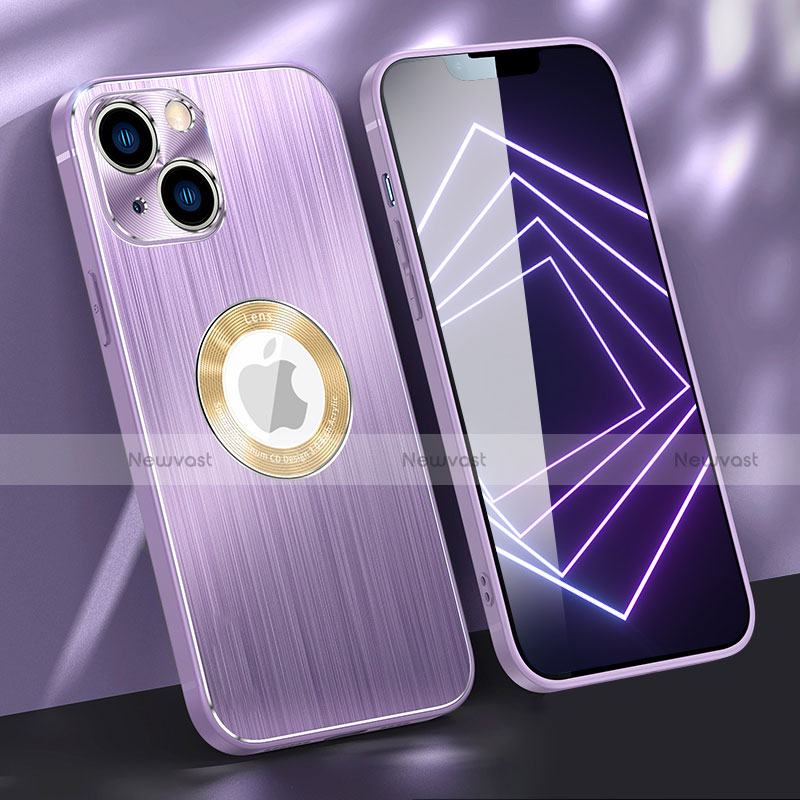 Luxury Aluminum Metal Cover Case M08 for Apple iPhone 14 Plus Purple