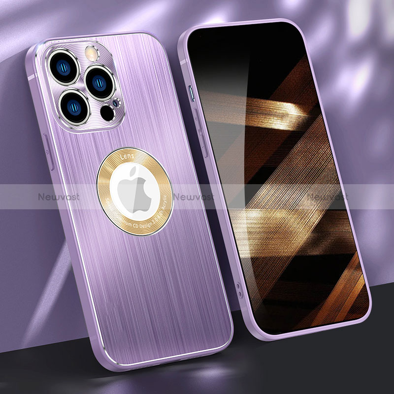 Luxury Aluminum Metal Cover Case M08 for Apple iPhone 15 Pro Purple