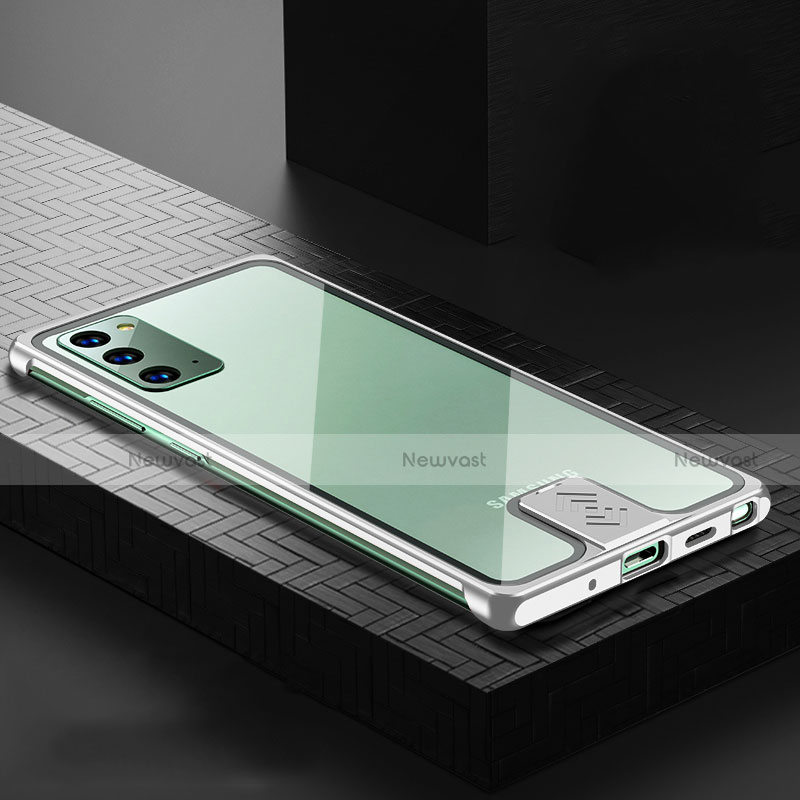 Luxury Aluminum Metal Cover Case N03 for Samsung Galaxy Note 20 5G Silver