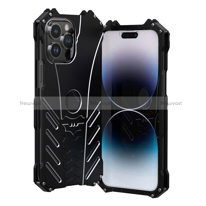 Luxury Aluminum Metal Cover Case P01 for Apple iPhone 14 Pro Max Black