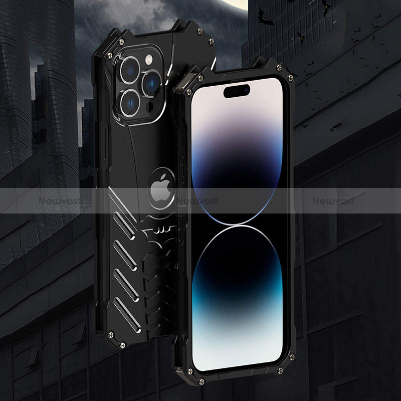 Luxury Aluminum Metal Cover Case P01 for Apple iPhone 15 Pro Black