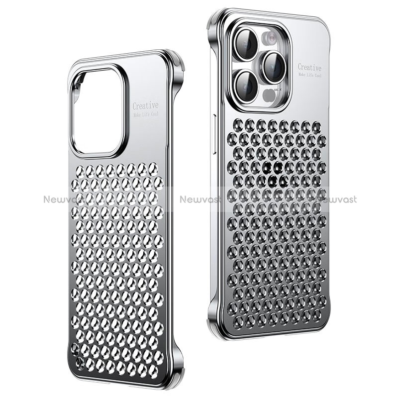 Luxury Aluminum Metal Cover Case QC1 for Apple iPhone 13 Pro Silver