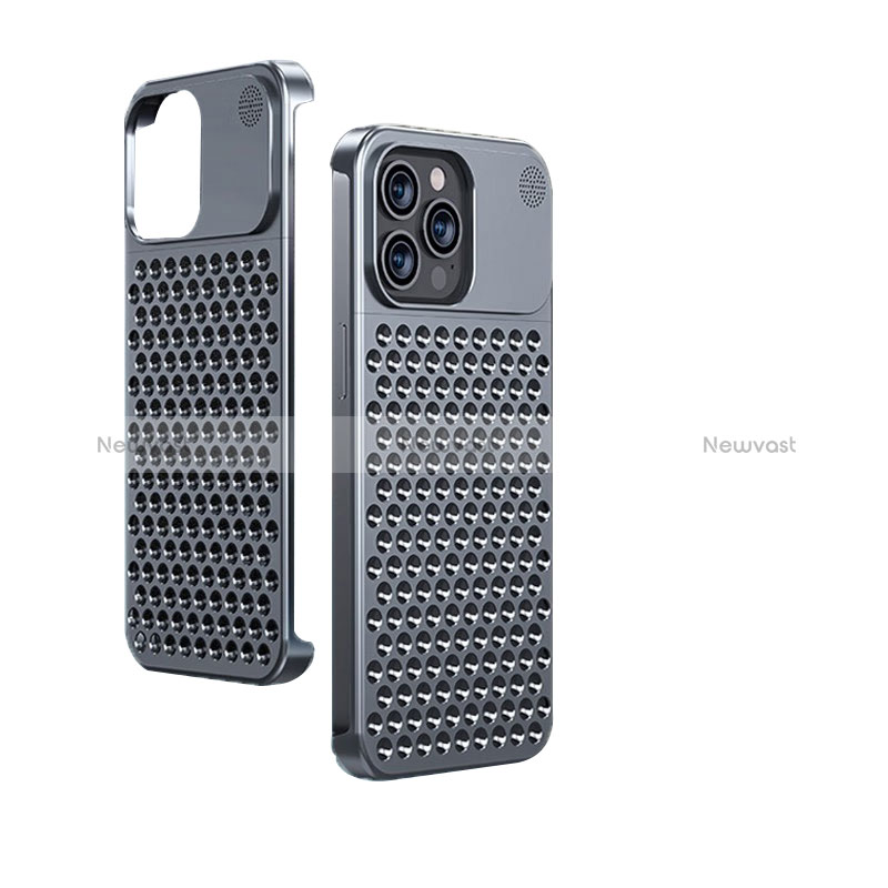 Luxury Aluminum Metal Cover Case QC1 for Apple iPhone 14 Pro Max Black