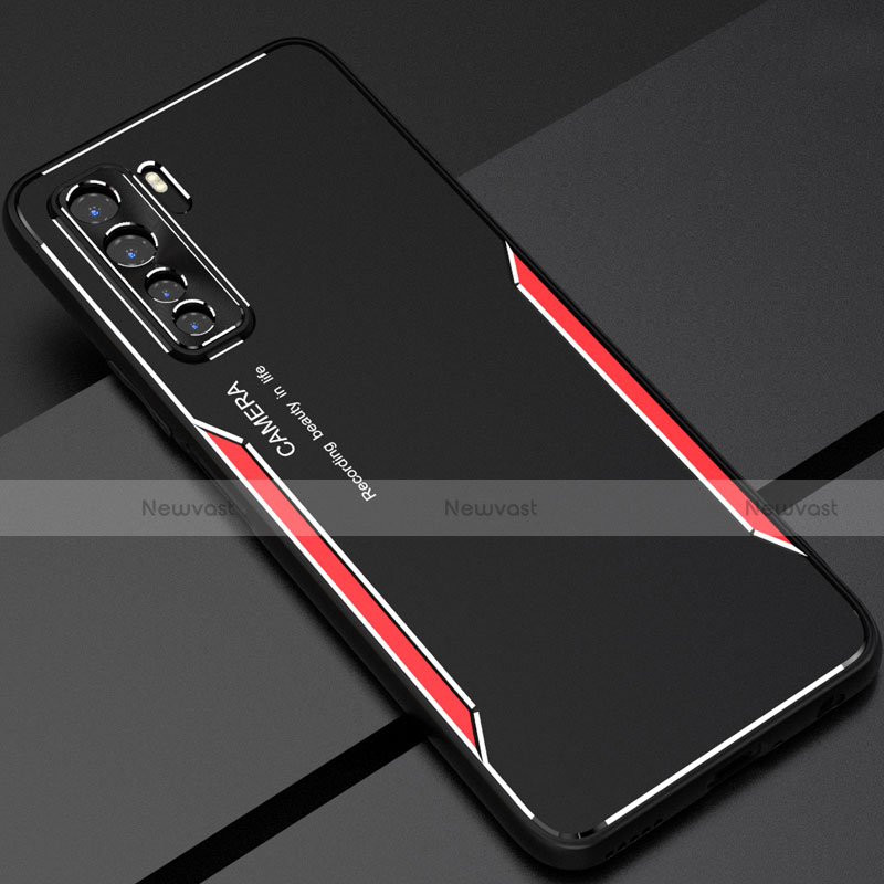 Luxury Aluminum Metal Cover Case T01 for Huawei Nova 7 SE 5G Red