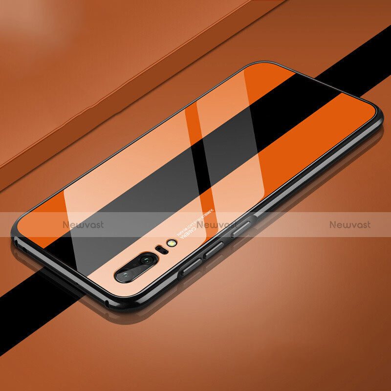 Luxury Aluminum Metal Cover Case T01 for Huawei P20 Orange