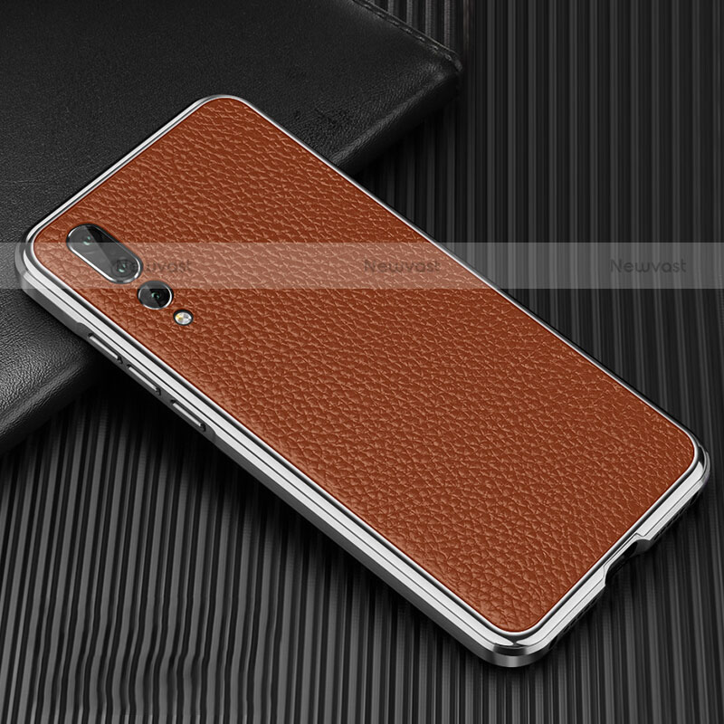 Luxury Aluminum Metal Cover Case T01 for Huawei P20 Pro Brown