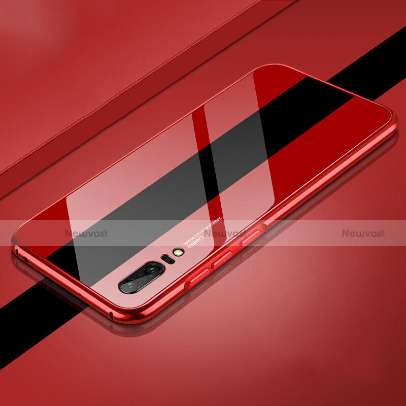 Luxury Aluminum Metal Cover Case T01 for Huawei P20 Red