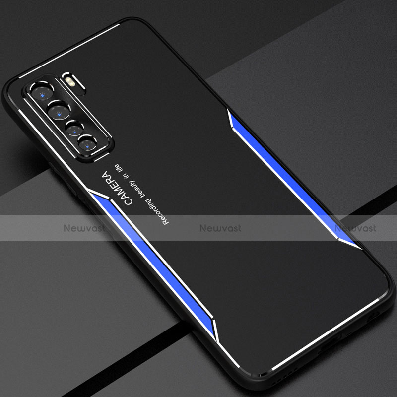 Luxury Aluminum Metal Cover Case T01 for Huawei P40 Lite 5G Blue