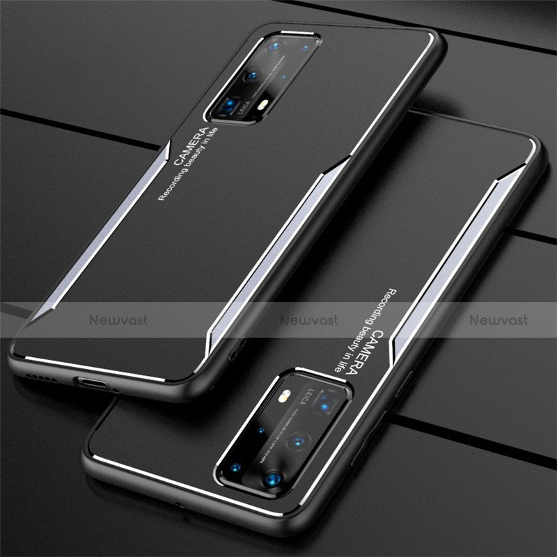 Luxury Aluminum Metal Cover Case T01 for Huawei P40 Pro+ Plus Silver