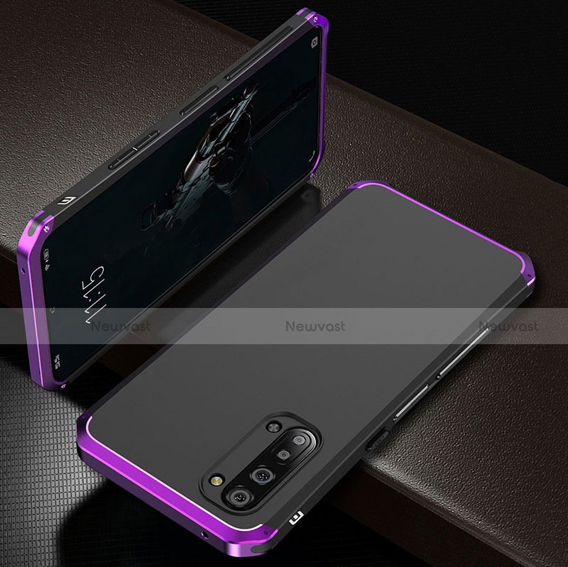 Luxury Aluminum Metal Cover Case T01 for Oppo A91 Purple