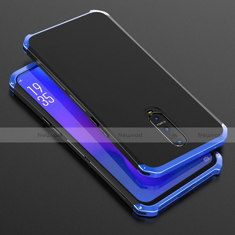 Luxury Aluminum Metal Cover Case T01 for Oppo R17 Pro Blue and Black