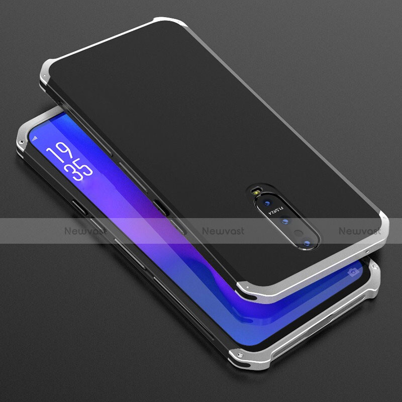 Luxury Aluminum Metal Cover Case T01 for Oppo R17 Pro Silver and Black