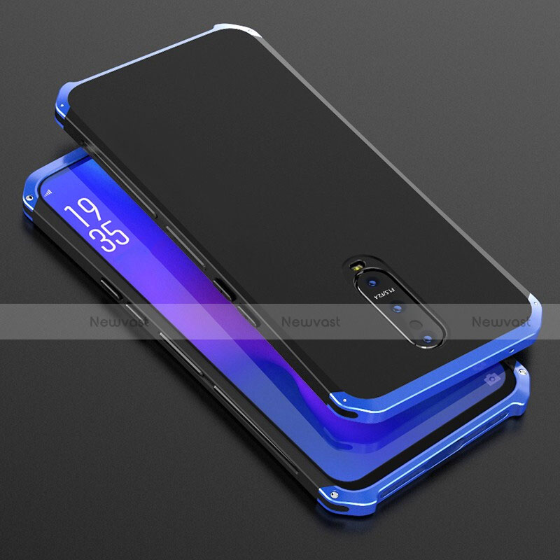 Luxury Aluminum Metal Cover Case T01 for Oppo RX17 Pro Blue and Black