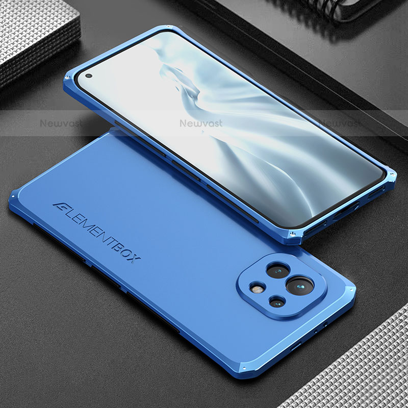 Luxury Aluminum Metal Cover Case T01 for Xiaomi Mi 11 Lite 5G Blue