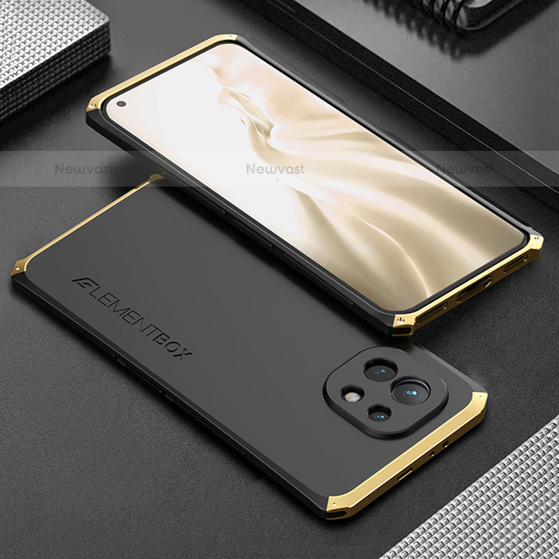 Luxury Aluminum Metal Cover Case T01 for Xiaomi Mi 11 Lite 5G Gold and Black