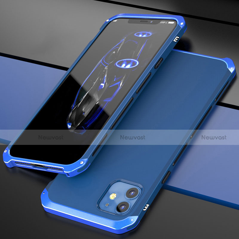 Luxury Aluminum Metal Cover Case T02 for Apple iPhone 12 Blue