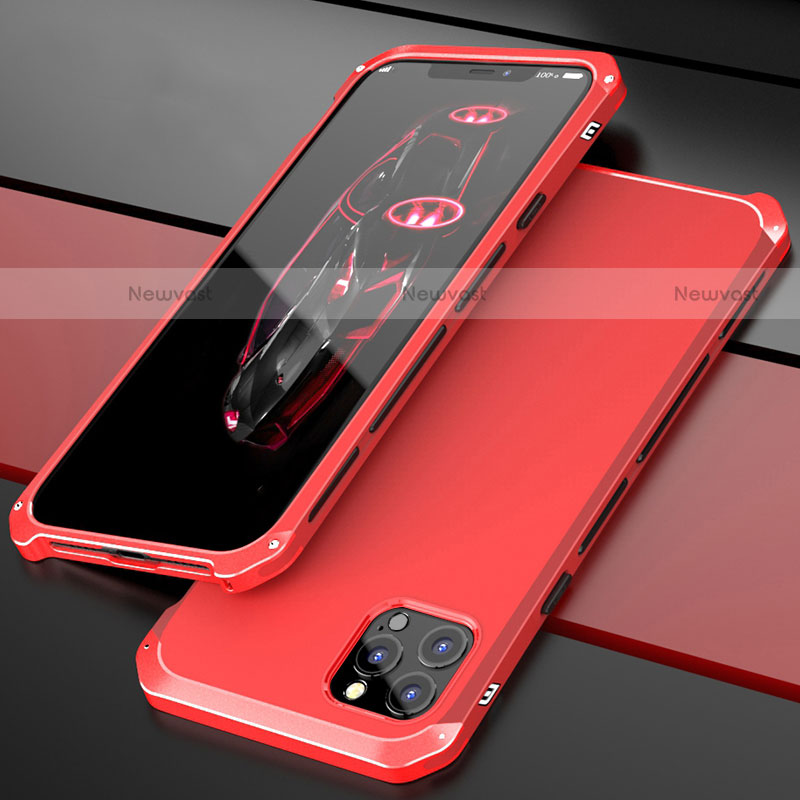 Luxury Aluminum Metal Cover Case T02 for Apple iPhone 12 Pro Red